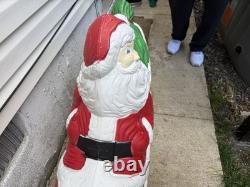 Grand Venture Vintage Santa Sleigh Reindeer 1999 Lighted Blow Mold