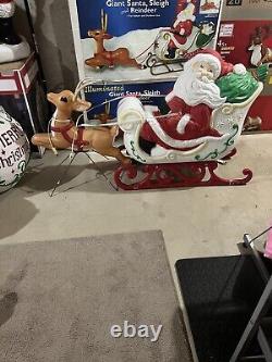 Grand venture santa in sleigh + reindeer blowmold