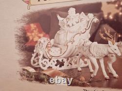 Grandeur Noel 2001 Collectors Edition Porcelain Santa and Sleigh Set withReindeer