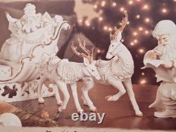 Grandeur Noel 2001 Collectors Edition Porcelain Santa and Sleigh Set withReindeer