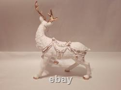 Grandeur Noel 2001 Collectors Edition Porcelain Santa and Sleigh Set withReindeer