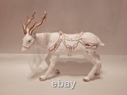 Grandeur Noel 2001 Collectors Edition Porcelain Santa and Sleigh Set withReindeer