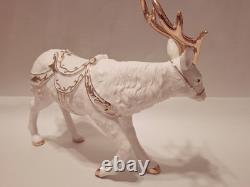Grandeur Noel 2001 Collectors Edition Porcelain Santa and Sleigh Set withReindeer