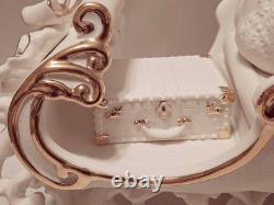 Grandeur Noel 2001 Collectors Edition Porcelain Santa and Sleigh Set withReindeer