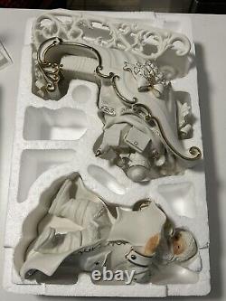 Grandeur Noel 2001 Collectors Edition Porcelain Santa and Sleigh Set withReindeer