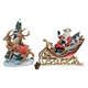 Grandeur Noel 2003 Porcelain Santa Sleigh & Reindeer Collector's Edition With Box