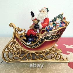 Grandeur Noel 2003 Porcelain Santa Sleigh & Reindeer Collector's Edition with Box