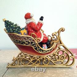Grandeur Noel 2003 Porcelain Santa Sleigh & Reindeer Collector's Edition with Box