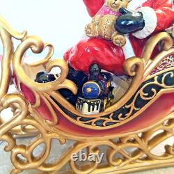 Grandeur Noel 2003 Porcelain Santa Sleigh & Reindeer Collector's Edition with Box