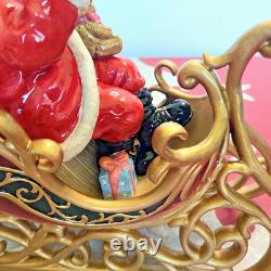 Grandeur Noel 2003 Porcelain Santa Sleigh & Reindeer Collector's Edition with Box
