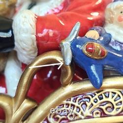 Grandeur Noel 2003 Porcelain Santa Sleigh & Reindeer Collector's Edition with Box