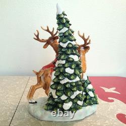 Grandeur Noel 2003 Porcelain Santa Sleigh & Reindeer Collector's Edition with Box