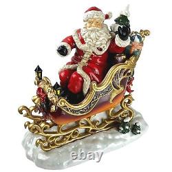 Grandeur Noel 2003 Santa in Sleigh and Reindeer Set 2 Piece Porcelain with Box