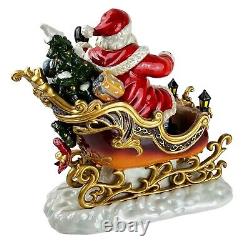 Grandeur Noel 2003 Santa in Sleigh and Reindeer Set 2 Piece Porcelain with Box