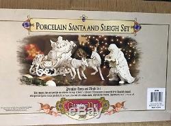 Grandeur Noel Christmas Porcelain Santa Sleigh Reindeer 2001 Collectors Edition