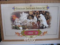 Grandeur Noel Collector's Edition 2001 Santa Reindeer Sleigh Set Porcelain