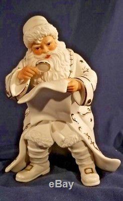 Grandeur Noel Collector's Edition Porcelain Santa and Sleigh Set Reindeer