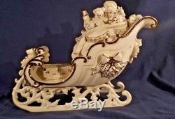 Grandeur Noel Collector's Edition Porcelain Santa and Sleigh Set Reindeer