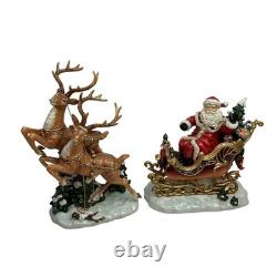 Grandeur Noel Collectors Edition Porcelain Santa In Sleigh And Reindeer Collecti