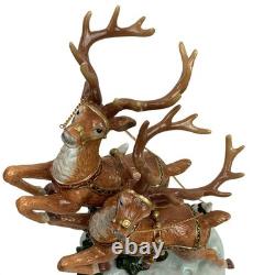 Grandeur Noel Collectors Edition Porcelain Santa In Sleigh And Reindeer Collecti