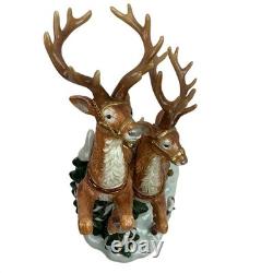 Grandeur Noel Collectors Edition Porcelain Santa In Sleigh And Reindeer Collecti