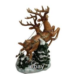 Grandeur Noel Collectors Edition Porcelain Santa In Sleigh And Reindeer Collecti