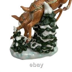 Grandeur Noel Collectors Edition Porcelain Santa In Sleigh And Reindeer Collecti