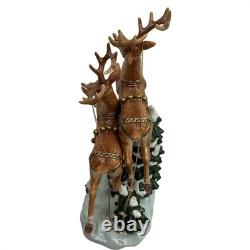 Grandeur Noel Collectors Edition Porcelain Santa In Sleigh And Reindeer Collecti