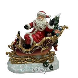 Grandeur Noel Collectors Edition Porcelain Santa In Sleigh And Reindeer Collecti