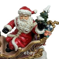 Grandeur Noel Collectors Edition Porcelain Santa In Sleigh And Reindeer Collecti