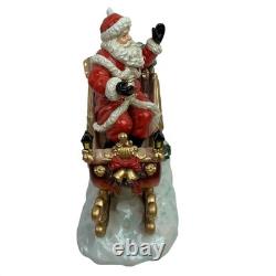 Grandeur Noel Collectors Edition Porcelain Santa In Sleigh And Reindeer Collecti