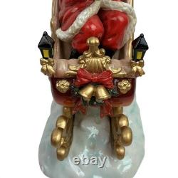 Grandeur Noel Collectors Edition Porcelain Santa In Sleigh And Reindeer Collecti
