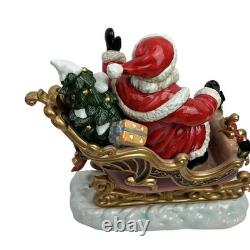 Grandeur Noel Collectors Edition Porcelain Santa In Sleigh And Reindeer Collecti