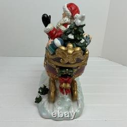 Grandeur Noel Collectors Edition Porcelain Santa In Sleigh And Reindeer Collecti