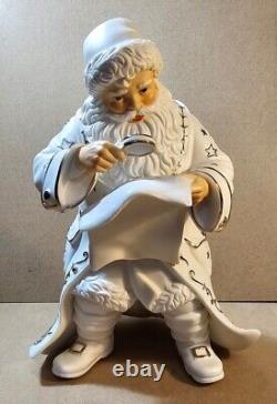 Grandeur Noel Mint Porcelain Santa & Sleigh Set Reindeer 2001 Collectors Edition