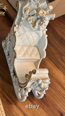 Grandeur Noel Porcelain 2000 Santa Sleigh Collector 4Pc Christmas Decoration Box