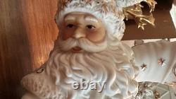 Grandeur Noel Porcelain 2000 Santa Sleigh Collector 4Pc Christmas Decoration Box