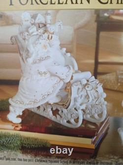 Grandeur Noel Porcelain Christmas Ensemble 2000 Edition Santa Reindeer Sleigh