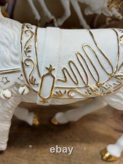 Grandeur Noel Porcelain Christmas Ensemble 2000 Edition Santa Reindeer Sleigh