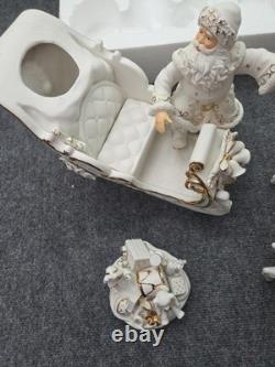 Grandeur Noel Porcelain Christmas Ensemble 2000 Edition Santa Reindeer Sleigh Grandeur Noel Porcelain Christmas Ensemble 2000 Edition Santa Reindeer Sleigh