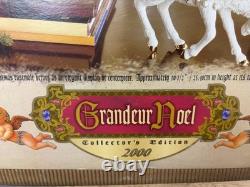 Grandeur Noel Porcelain Christmas Ensemble 2000 Edition Santa Reindeer Sleigh