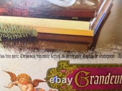 Grandeur Noel Porcelain Christmas Ensemble 2000 Edition Santa Reindeer Sleigh