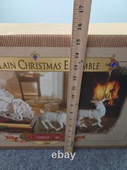 Grandeur Noel Porcelain Christmas Ensemble 2000 Edition Santa Reindeer Sleigh