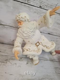 Grandeur Noel Porcelain Christmas Ensemble 2000 Edition Santa Reindeer Sleigh EC
