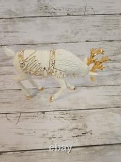 Grandeur Noel Porcelain Christmas Ensemble 2000 Edition Santa Reindeer Sleigh EC
