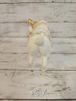 Grandeur Noel Porcelain Christmas Ensemble 2000 Edition Santa Reindeer Sleigh EC
