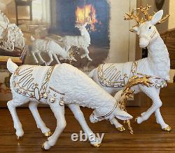 Grandeur Noel Porcelain Christmas Ensemble Collector's Ed. Santa Sleigh Reindeer