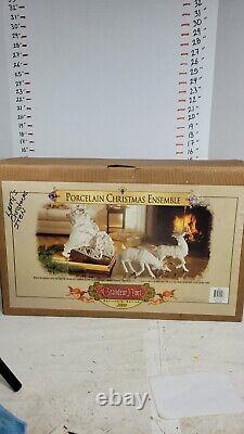 Grandeur Noel Porcelain Christmas Ensemble Collector's Edition 2000 Santa Sleigh