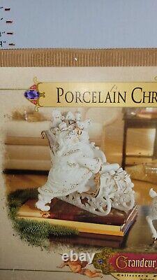 Grandeur Noel Porcelain Christmas Ensemble Collector's Edition 2000 Santa Sleigh
