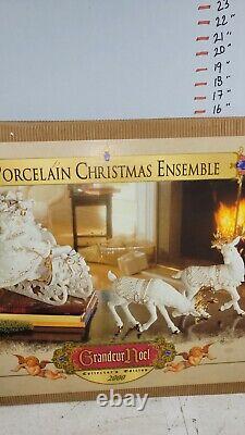 Grandeur Noel Porcelain Christmas Ensemble Collector's Edition 2000 Santa Sleigh